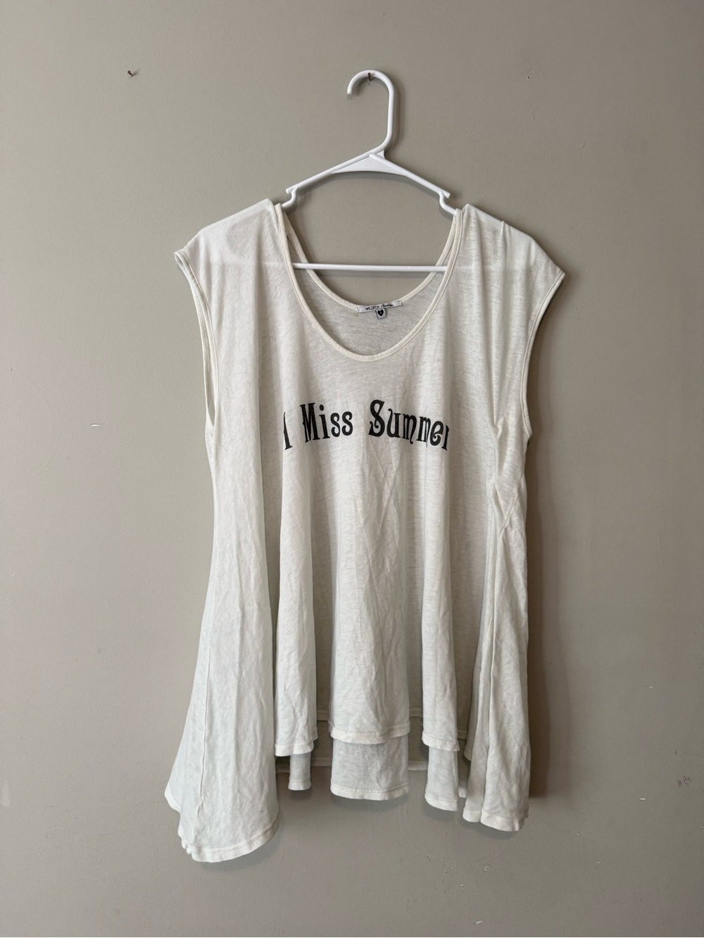 Wild Fox Swim Sleeveless Graphic Swim Cover Tank Top - "I Miss Summer"